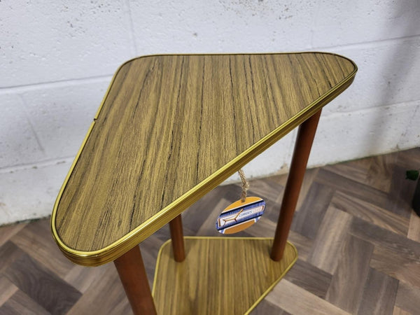 Vintage 60's Teak Formica Hall Side Table Mid-Century Atomic Scandi MCM