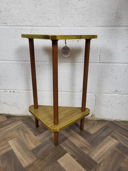 Vintage 60's Teak Formica Hall Side Table Mid-Century Atomic Scandi MCM
