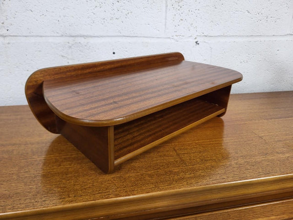 Vintage Mid-Century Teak Floating Hall Telephone Shelf Danish Scandi Retro MCM