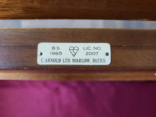 Vintage Mid-Century Walnut Parquet Sewing Craft Box Table Retro 60's MCM