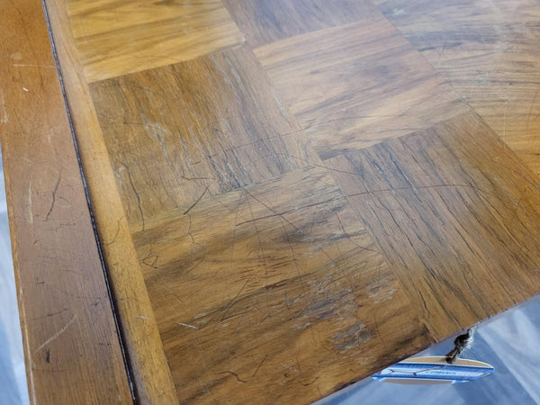 Vintage Mid-Century Walnut Parquet Sewing Craft Box Table Retro 60's MCM