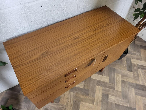 Vintage Mid-Century Schreiber Teak Formica Compact Mini Sideboard Scandi Retro