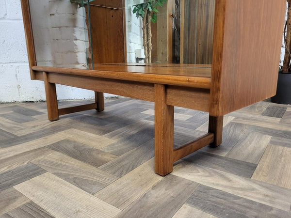 Vintage Mid-Century Turnidge Teak & Glass Display Cabinet Bookcase Scandi Retro