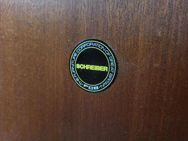 Vintage Mid-Century Schreiber Teak Formica Compact Mini Sideboard Scandi Retro