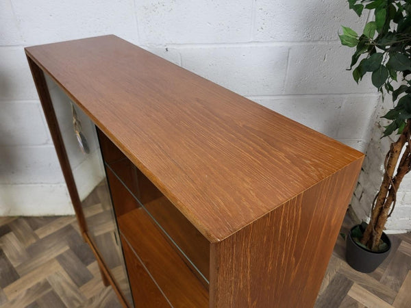 Vintage Mid-Century Turnidge Teak & Glass Display Cabinet Bookcase Scandi Retro