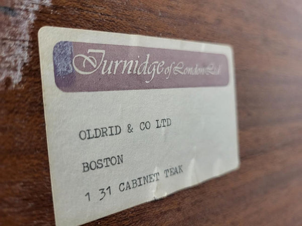 Vintage Mid-Century Turnidge Teak & Glass Display Cabinet Bookcase Scandi Retro