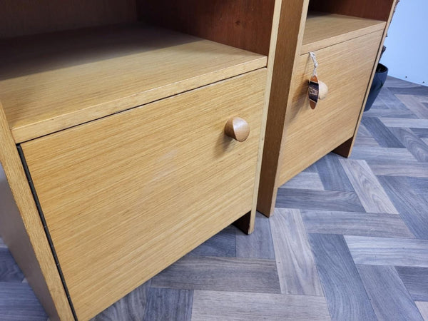 Pair Of Vintage Mid-Century Avalon Blonde Oak Bedside Cabinets Scandi Retro MCM
