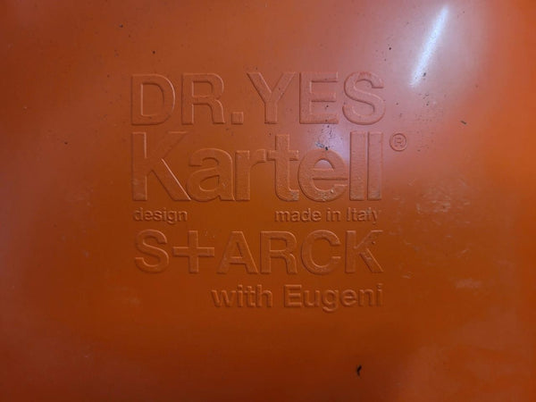Set Of 4 Dr Yes Kartell Stacking Chairs By Philippe Starck Orange Plastic Retro