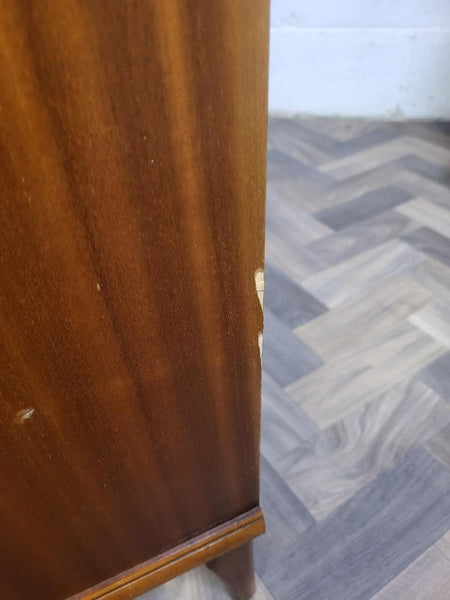 Vintage Mid-Century McIntosh Teak & Glass Long Bookcase Slim Sideboard Retro