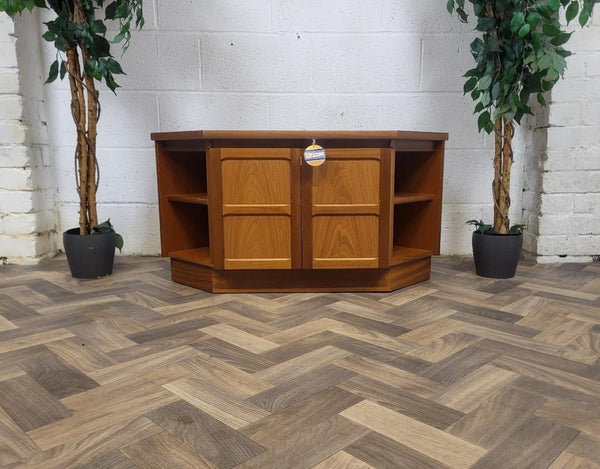 Vintage Nathan Squares Teak TV Stand Media Cabinet Mid-Century Retro