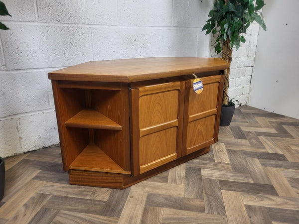 Vintage Nathan Squares Teak TV Stand Media Cabinet Mid-Century Retro