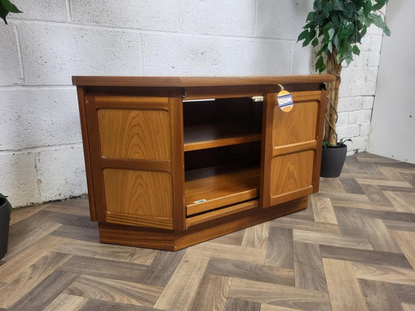 Vintage Nathan Squares Teak TV Stand Media Cabinet Mid-Century Retro