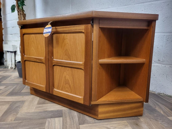 Vintage Nathan Squares Teak TV Stand Media Cabinet Mid-Century Retro