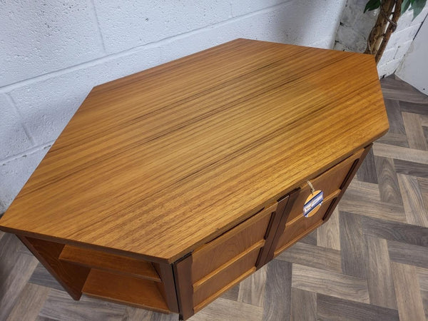 Vintage Nathan Squares Teak TV Stand Media Cabinet Mid-Century Retro