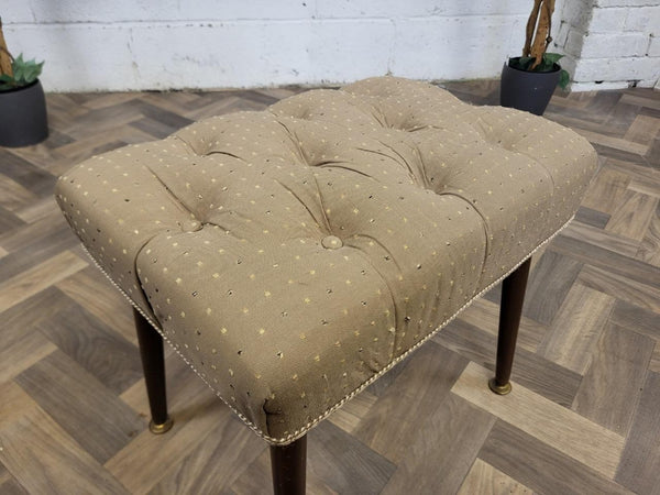 Vintage Mid-Century Brown Dressing Table Stool Retro 60's MCM