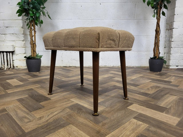 Vintage Mid-Century Brown Dressing Table Stool Retro 60's MCM