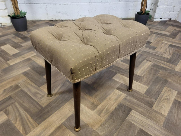 Vintage Mid-Century Brown Dressing Table Stool Retro 60's MCM
