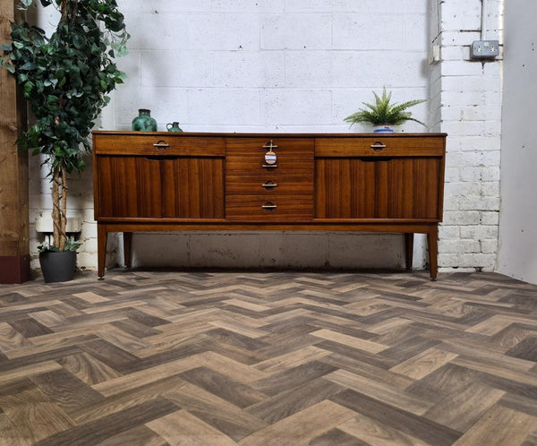 Vintage Mid-Century Long Teak & Rosewood Sideboard Retro MCM Scandi Danish