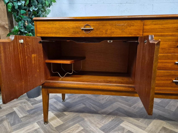 Vintage Mid-Century Long Teak & Rosewood Sideboard Retro MCM Scandi Danish