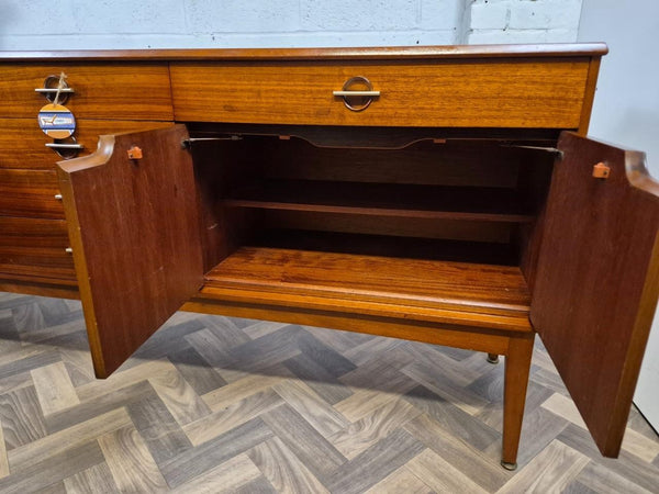 Vintage Mid-Century Long Teak & Rosewood Sideboard Retro MCM Scandi Danish