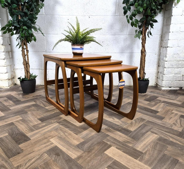 Vintage Mid-Century Nathan Burlington Teak Nest Of Tables Danish Scandi Retro