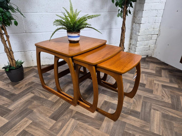 Vintage Mid-Century Nathan Burlington Teak Nest Of Tables Danish Scandi Retro