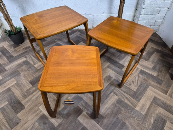 Vintage Mid-Century Nathan Burlington Teak Nest Of Tables Danish Scandi Retro