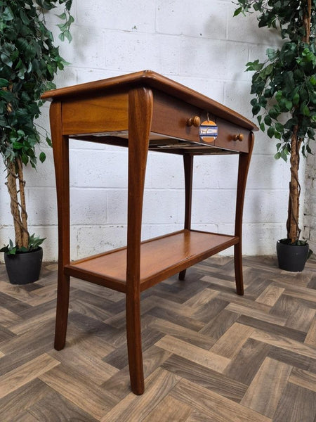 Vintage Mid-Century Sutcliffe Teak 2 Drawer Console Hall Table