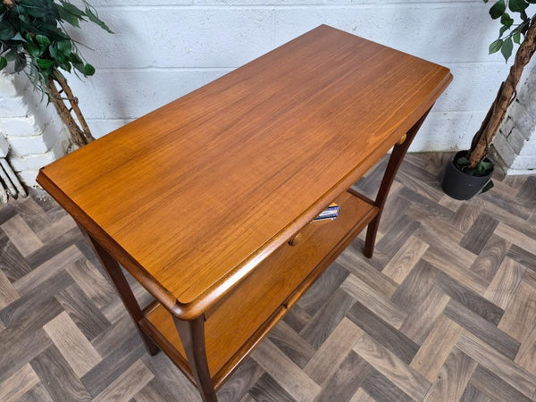 Vintage Mid-Century Sutcliffe Teak 2 Drawer Console Hall Table