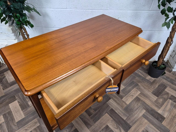 Vintage Mid-Century Sutcliffe Teak 2 Drawer Console Hall Table