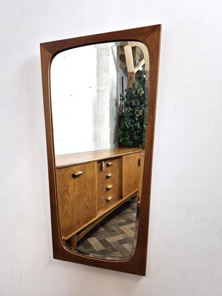 Vintage Mid-Century Danish Teak Frame Mirror Scandi Retro