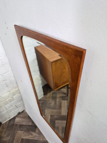 Vintage Mid-Century Danish Teak Frame Mirror Scandi Retro