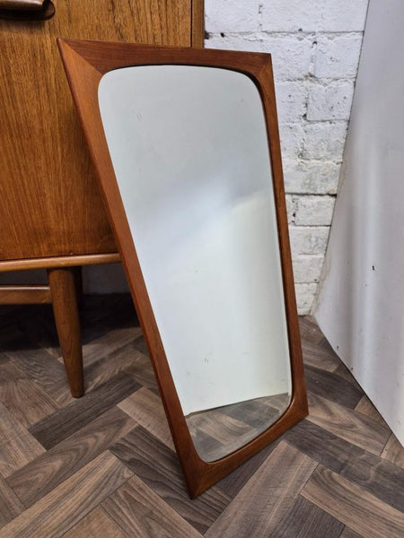 Vintage Mid-Century Danish Teak Frame Mirror Scandi Retro
