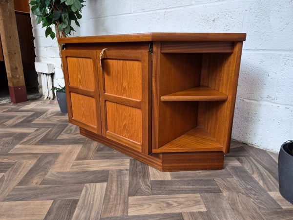 Vintage Nathan Squares Teak TV Stand Media Cabinet Mid-Century Retro