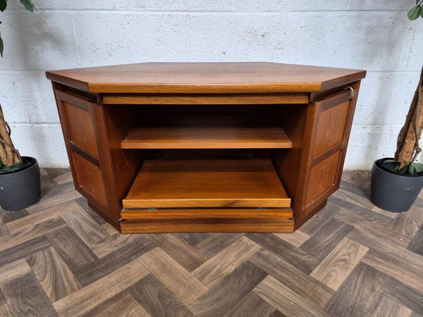 Vintage Nathan Squares Teak TV Stand Media Cabinet Mid-Century Retro