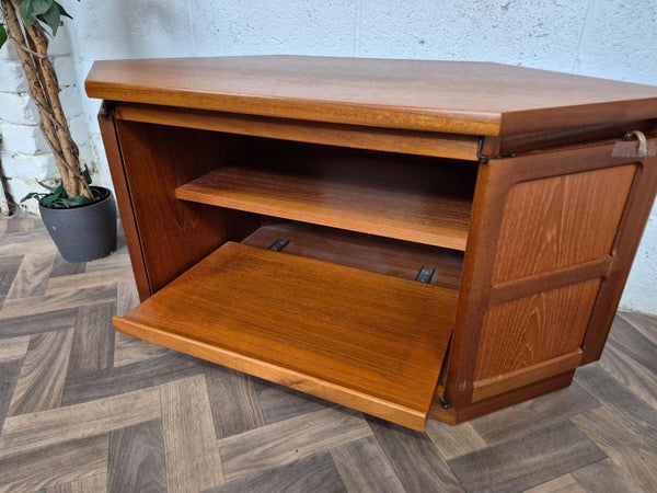 Vintage Nathan Squares Teak TV Stand Media Cabinet Mid-Century Retro