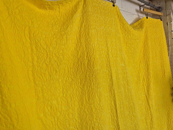 Vintage Mid-Century Jonelle Yellow Candlewick Cotton Bedspread Retro
