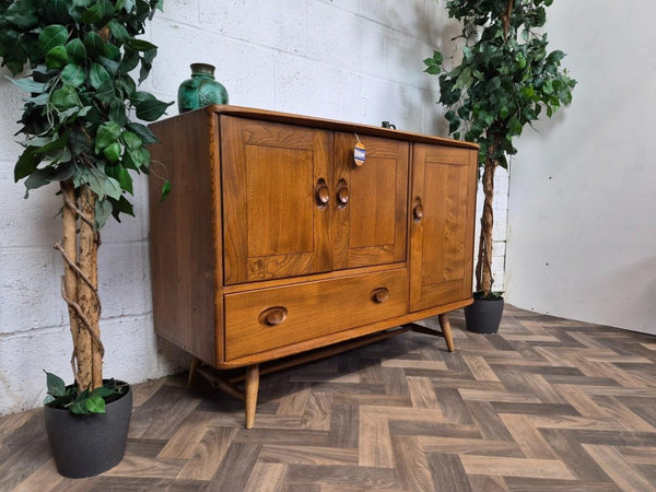 Vintage Mid-Century Ercol Windsor Sideboard Model 467 Blonde Elm 1960's