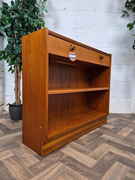 Vintage Nathan Squares Parker Knoll Teak Slim Bookcase Cabinet Mid-Century Retro