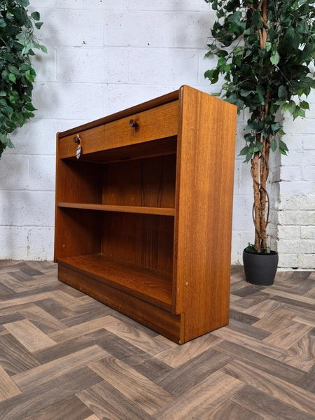 Vintage Nathan Squares Parker Knoll Teak Slim Bookcase Cabinet Mid-Century Retro