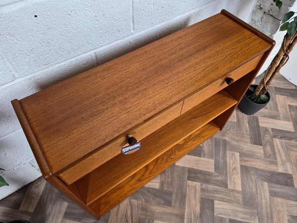 Vintage Nathan Squares Parker Knoll Teak Slim Bookcase Cabinet Mid-Century Retro