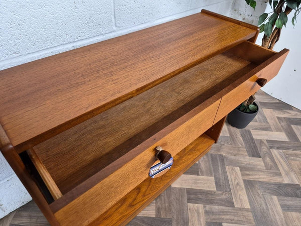 Vintage Nathan Squares Parker Knoll Teak Slim Bookcase Cabinet Mid-Century Retro