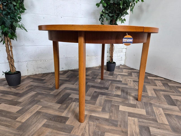 Vintage Mid-Century Round Teak Extending Dining Table Scandi Danish Retro MCM