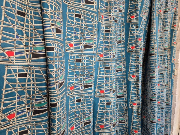 Rare Vintage 1950's Young Liberty Curtains Kon Tiki By Hilda Durkin Stunning MCM