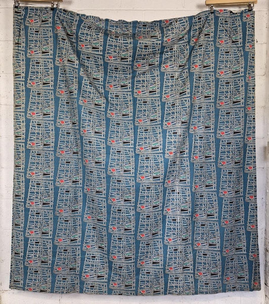 Rare Vintage 1950's Young Liberty Curtains Kon Tiki By Hilda Durkin Stunning MCM