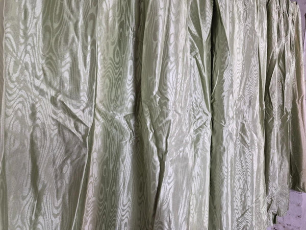 Vintage Mid-Century Curtains Pale Green Swirl Groovy Retro 70's 135cm Drop