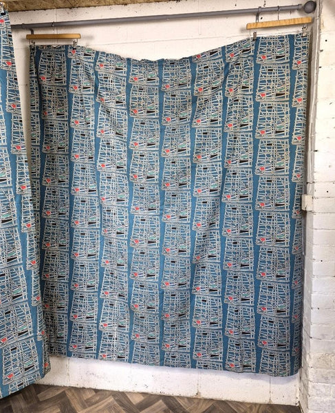 Rare Vintage 1950's Young Liberty Curtains Kon Tiki By Hilda Durkin Stunning MCM