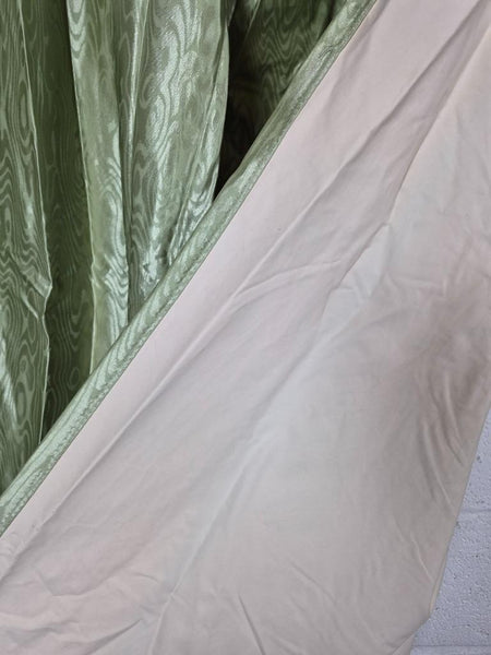 Vintage Mid-Century Curtains Pale Green Swirl Groovy Retro 70's 135cm Drop