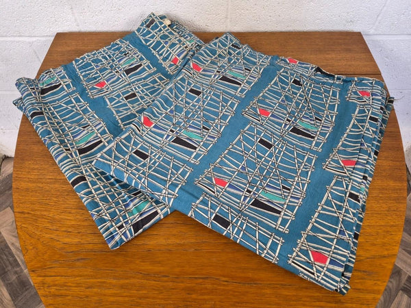 Rare Vintage 1950's Young Liberty Curtains Kon Tiki By Hilda Durkin Stunning MCM