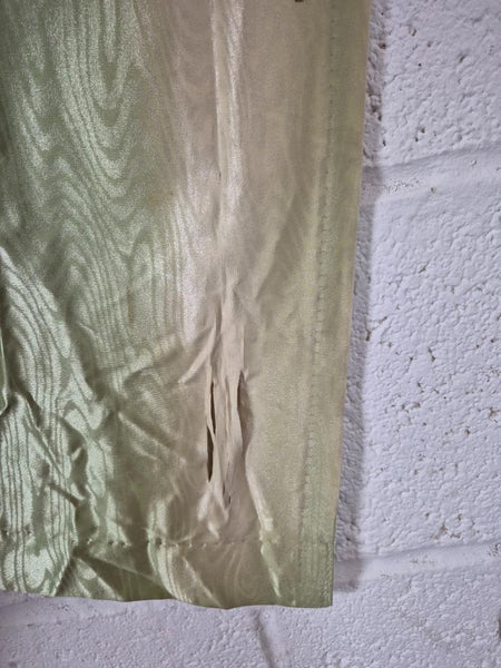 Vintage Mid-Century Curtains Pale Green Swirl Groovy Retro 70's 135cm Drop
